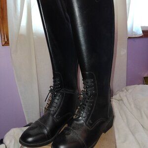 Brand New Saxon Tall Riding Boots 7.5 Wide Calf Black